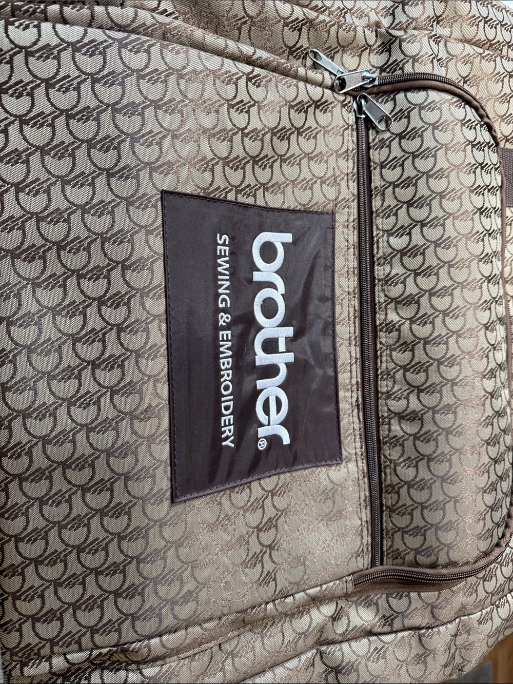 Brother Brown Patterned Sewing & Embroidery Machine Tote